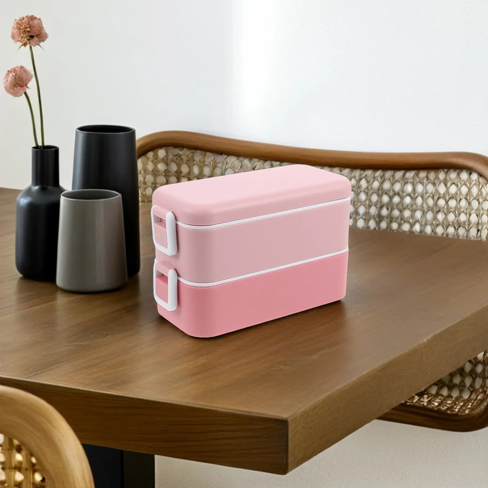 Contenitore per Pranzo Bento da Viaggio Riutilizzabile 800ml, Impilabile, Ermetico, Adatto al Microonde, con Scomparti per Preparazione Pasti e Snack
