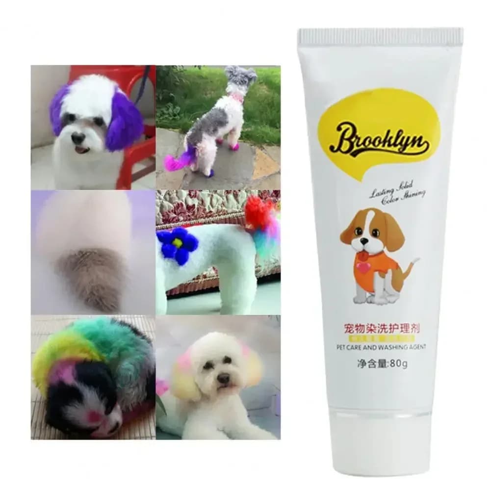 Accessori Sicuri per Cani e Gatti, 80g Colorante per Pelo di Animali Domestici, Pigmento Sicuro per Tintura del Pelo di Cani