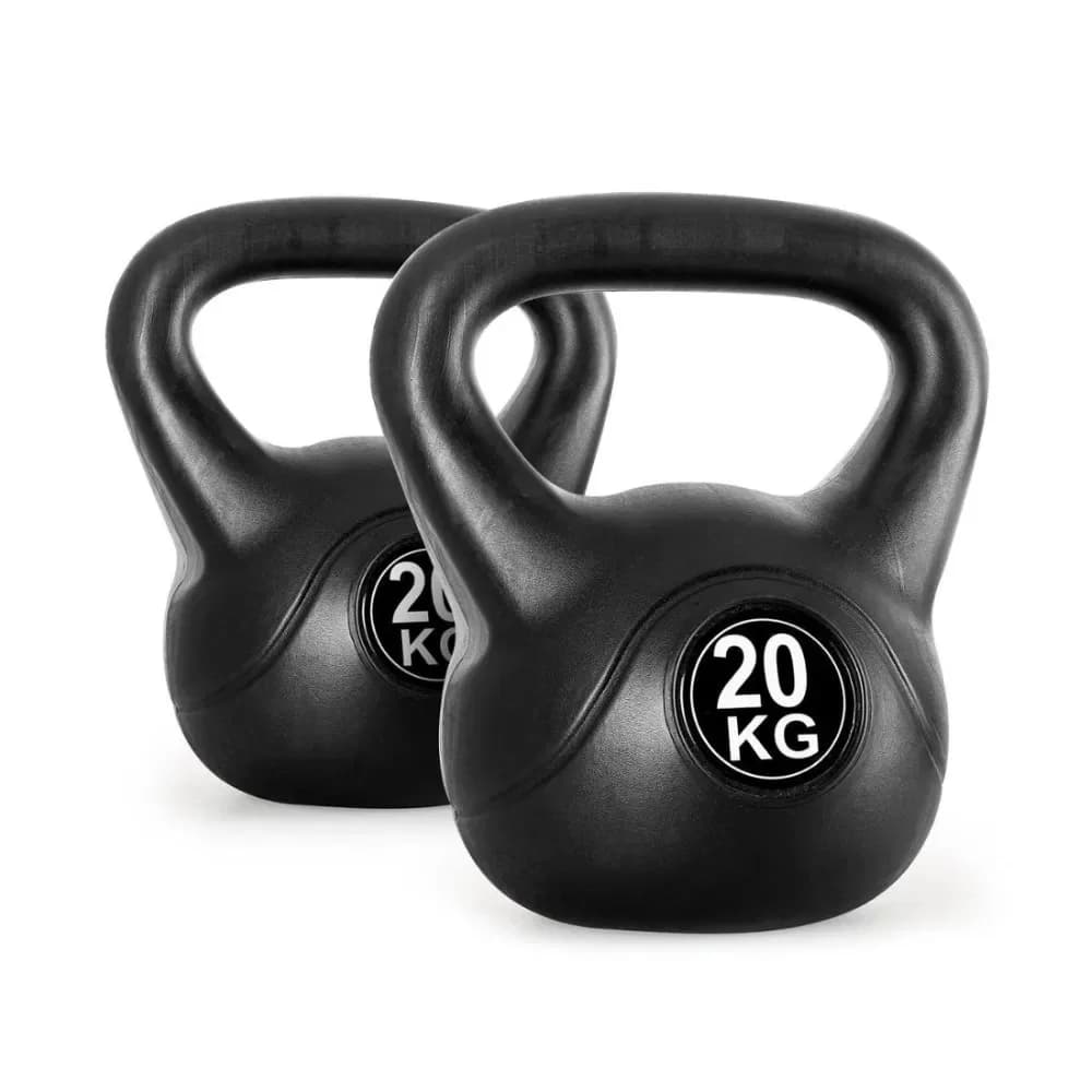 Kettlebell in Plastica Riempito di Sabbia Nera per Allenamento di Forza in Palestra, Pesi Personalizzati 16KG 20KG 24KG LBS, Prezzo di Fabbrica