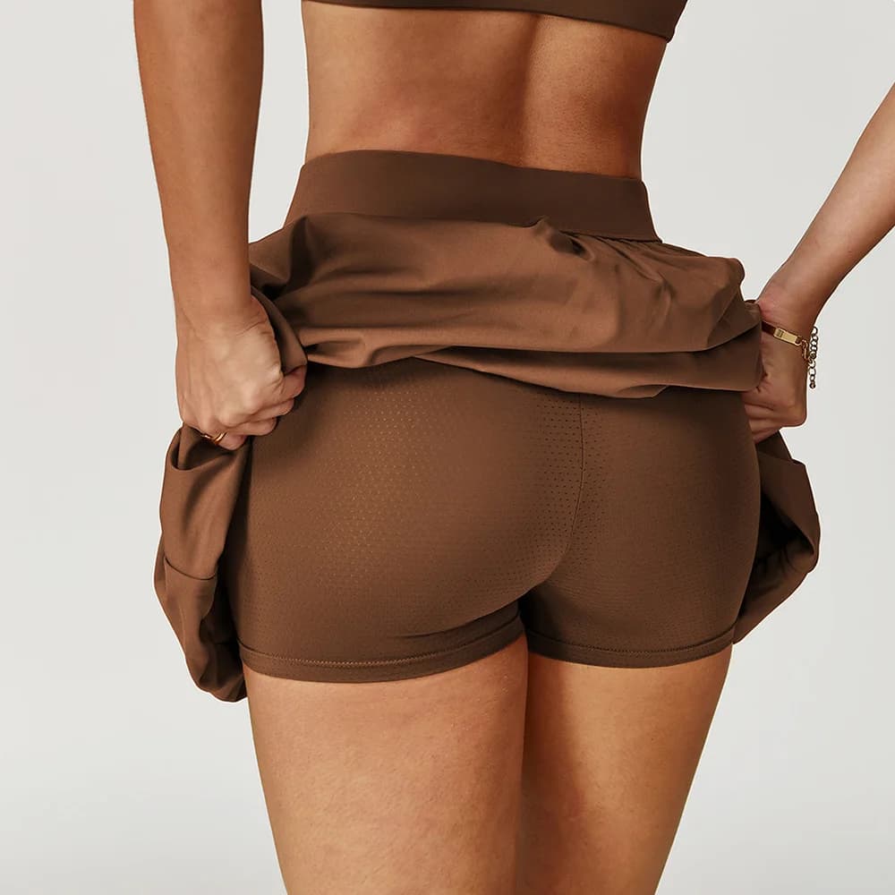 Women sports skirts High waist yoga tennis shorts Dress with pocket Golf skirt Racing golf pants with belt breathable quick drying