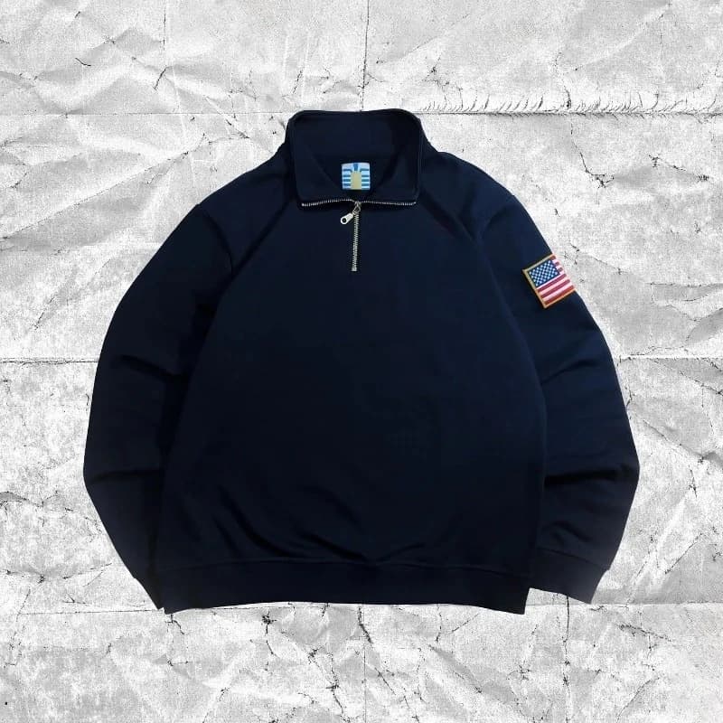Felpa con Cappuccio Y2K Retro con Zip a un Quarto, Ricamata, Stile American Vintage Old Money, Casual Streetwear Unisex Oversize
