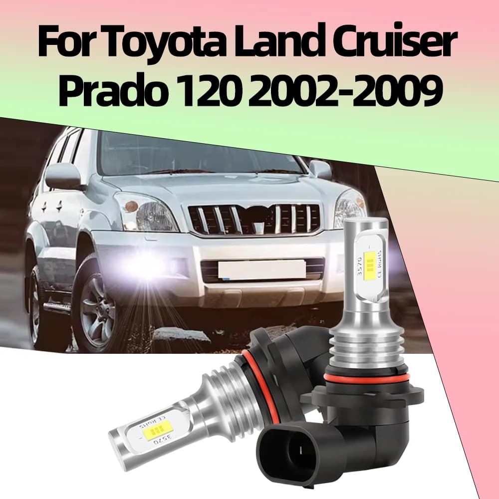 2 pezzi per Toyota Land Cruiser Prado 120 2002-2009 2003 2004 2005 2006 2007 2008 Led fendinebbia per auto 12V fendinebbia anteriore lampadina Canbus