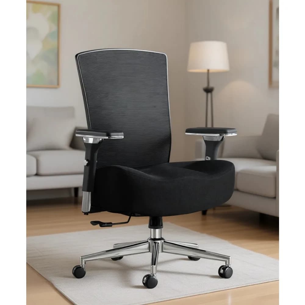 Ergonomic Over-sized Office Chair with Wide Cushion, 700lbs Capacity, Adjustable Lumbar Support, 4D Armrests