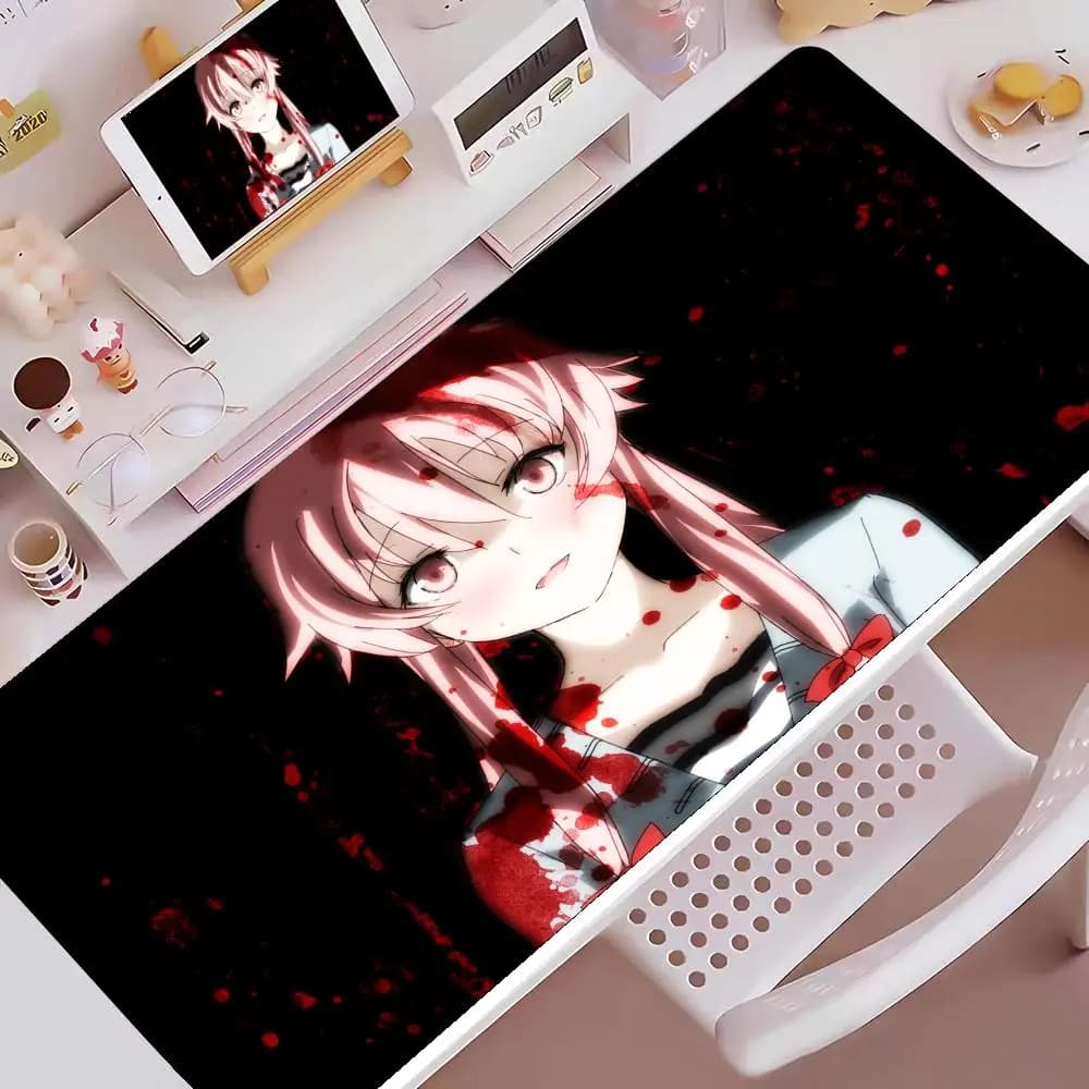 Anime Girl Mouse Pad Home Computer Kawaii Gaming Accessories Keyboard Mousepad Laptop Yuno Gasai Gamer XXL Desk Mat Manga Carpet