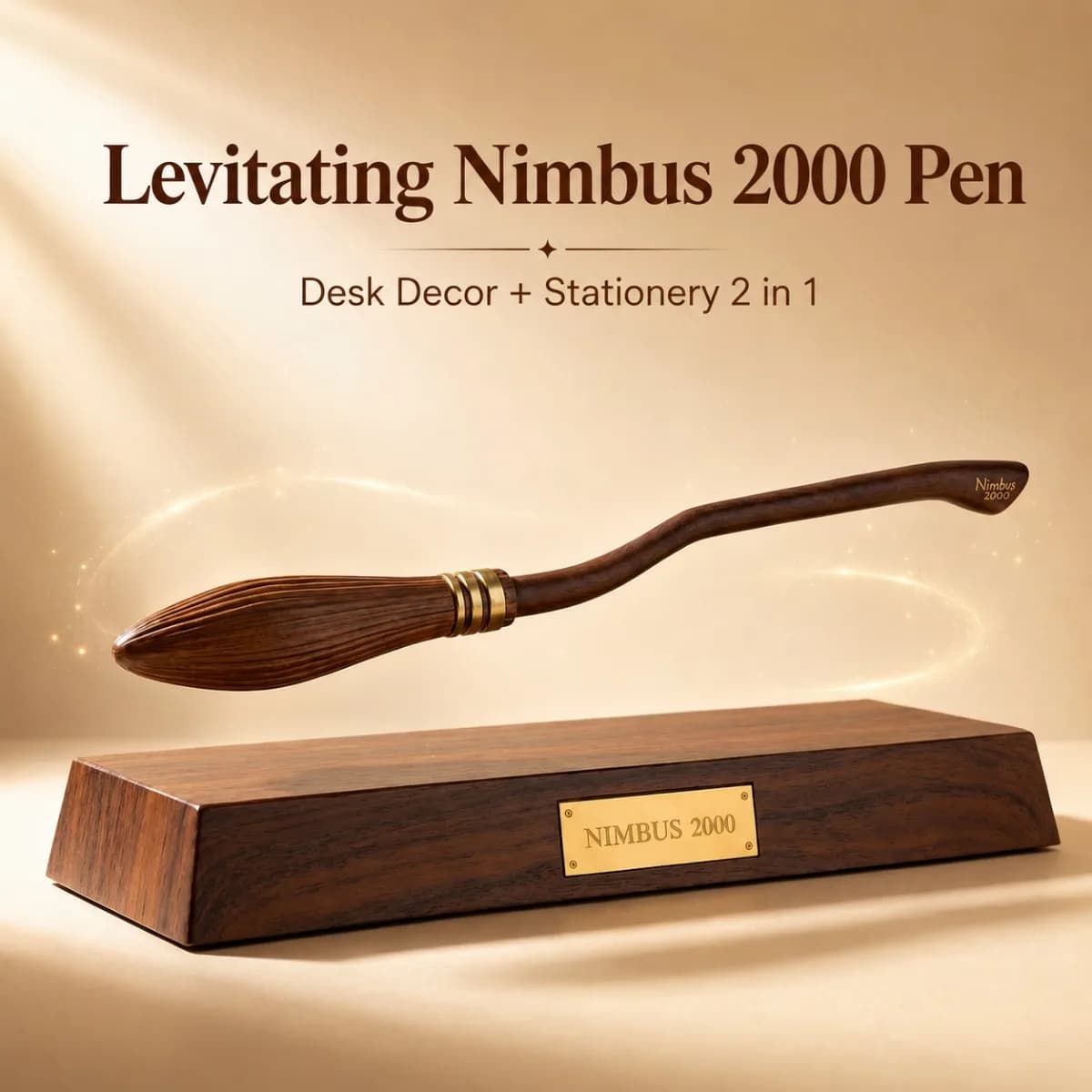 Haries Penggemar Nimbus 2000 Floating Broom Pen Magnetic Levitating Ballpoint Pen Desk Toy Gift