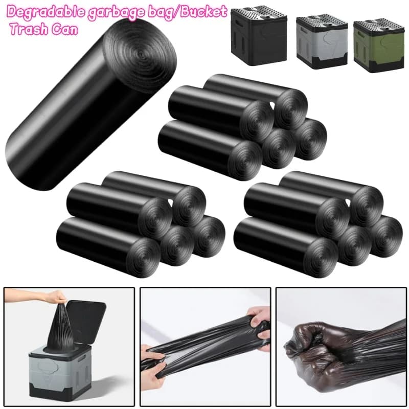 1-8 Rotoli Toilette portatile per auto Secchio per WC Pattumiera Viaggio Campo all'aperto Toilette pieghevole per Tour Emergenza Auto-guida per Adul