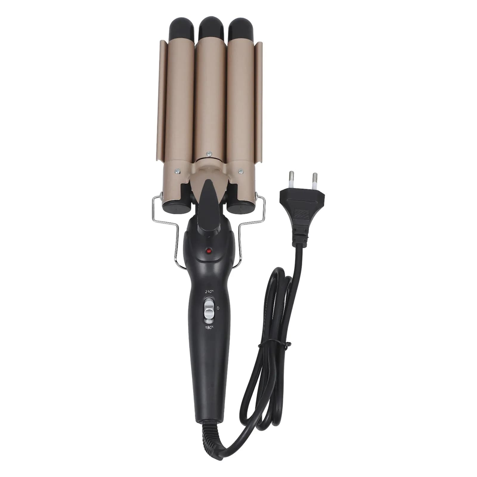 Electric 2 in 1 curler with Straight Plate, EU Plug, White, Professional Hairdresser Tool, Salon Accessories, Rapid Heating