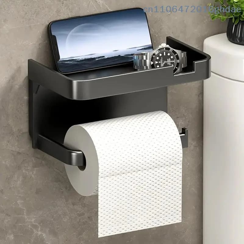 Portarotolo da parete in plastica per bagno, portaoggetti da cucina per rotoli di carta, portaoggetti per bottiglie di condimenti e porta telefono
