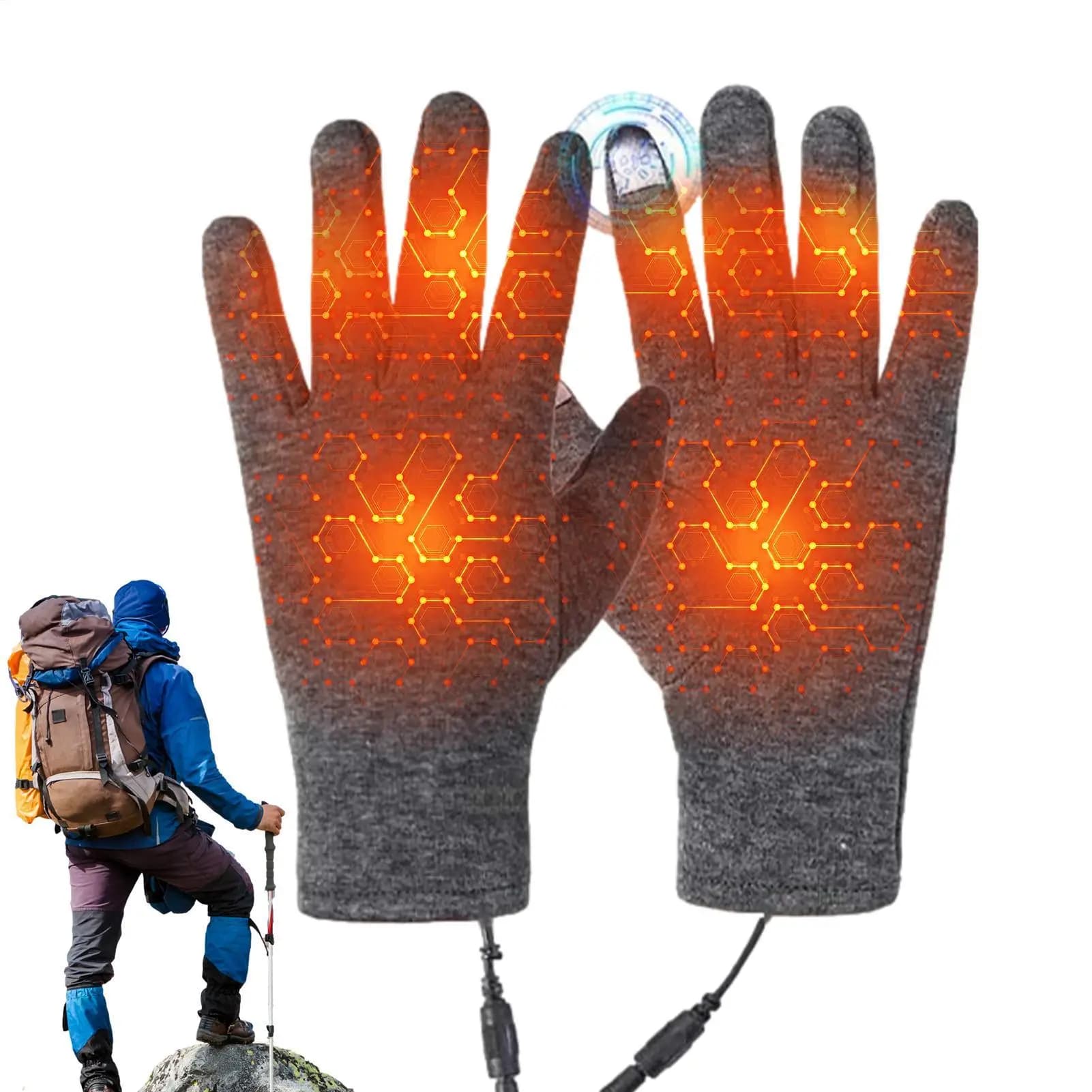 Guanti riscaldati USB Guanti caldi touch screen per escursionismo Ciclismo Guida Snowboard, scaldamani per climi freddi Sport all'aria aperta