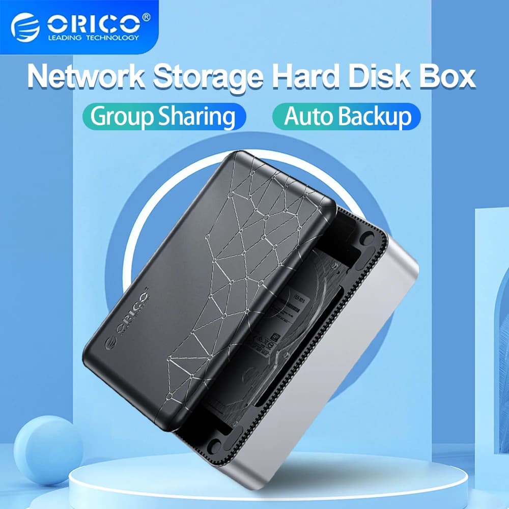 ORICO Custodia per disco rigido SATA da 3,5 pollici Scatola di archiviazione HDD di rete NAS Custodia esterna per disco HD USB C Custodia per server cloud personale