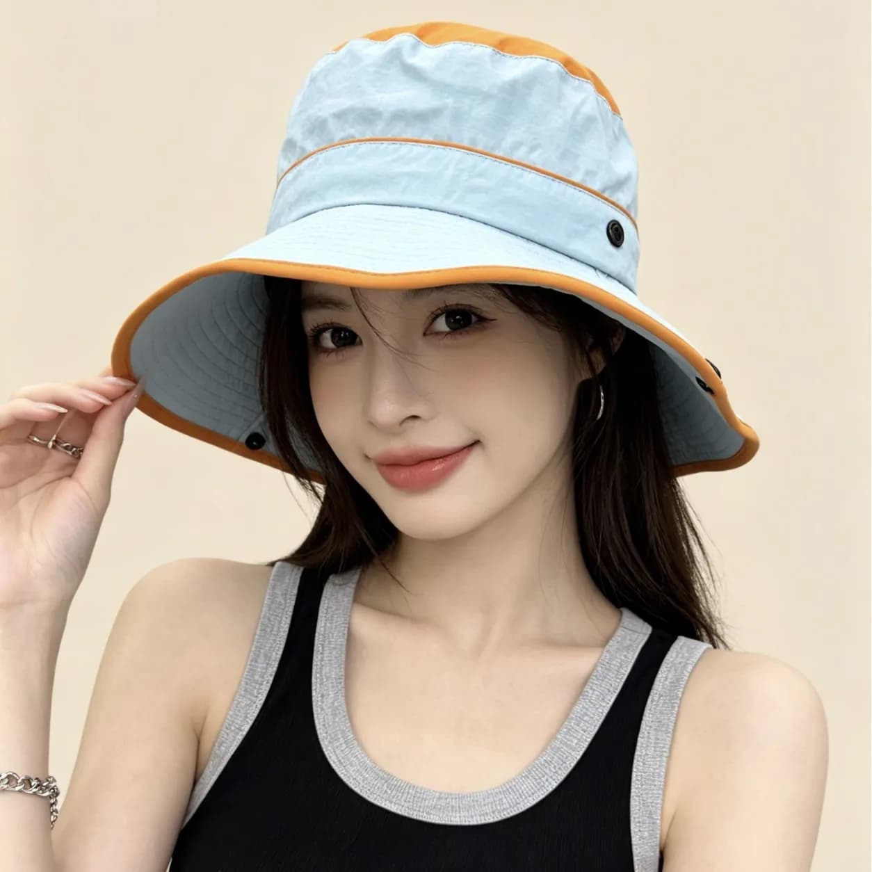 Breathable Quick-Dry Sun Hat for Men Women, Dopamine Color Block Fishing Cap, Outdoor Camping Hiking Hat