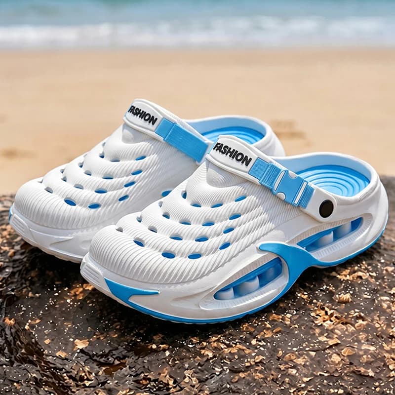 Sandali Sportivi da Uomo alla Moda con Fondo Spesso e Traforato, Suola Morbida in EVA, Zoccoli Estivi Antiscivolo per Guida e Spiaggia