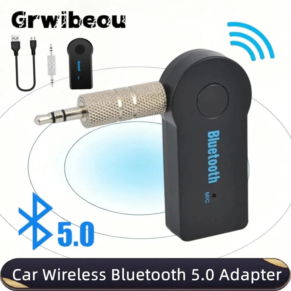 Adattatore 2 in 1 per auto senza fili Bluetooth 5.0 Kit jack AUX da 3,5 mm per auto per musica audio Aux A2dp ricevitore per cuffie vivavoce