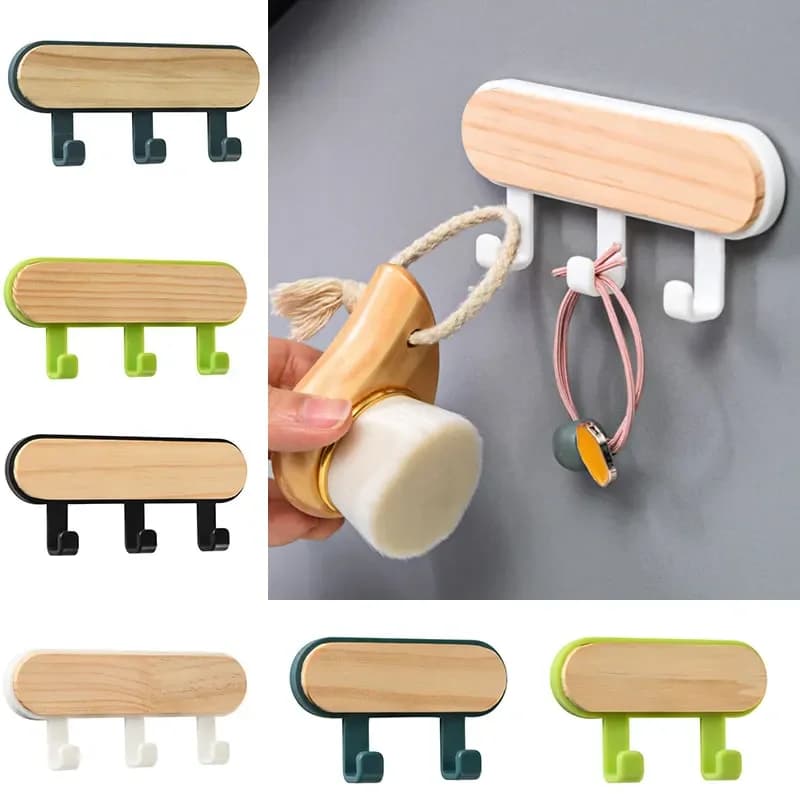 Portachiavi in legno Cappello Sciarpa Organizzatore di stoccaggio Robusto portachiavi magnetico Portaoggetti Ganci per telefono Ganci autoadesivi montati a parete