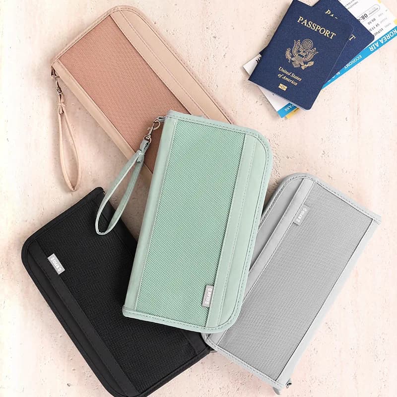 Portafoglio da viaggio Porta passaporto per famiglia Custodia per trasporto Porta passaporto Organizzatore di documenti contanti per carte/billietti