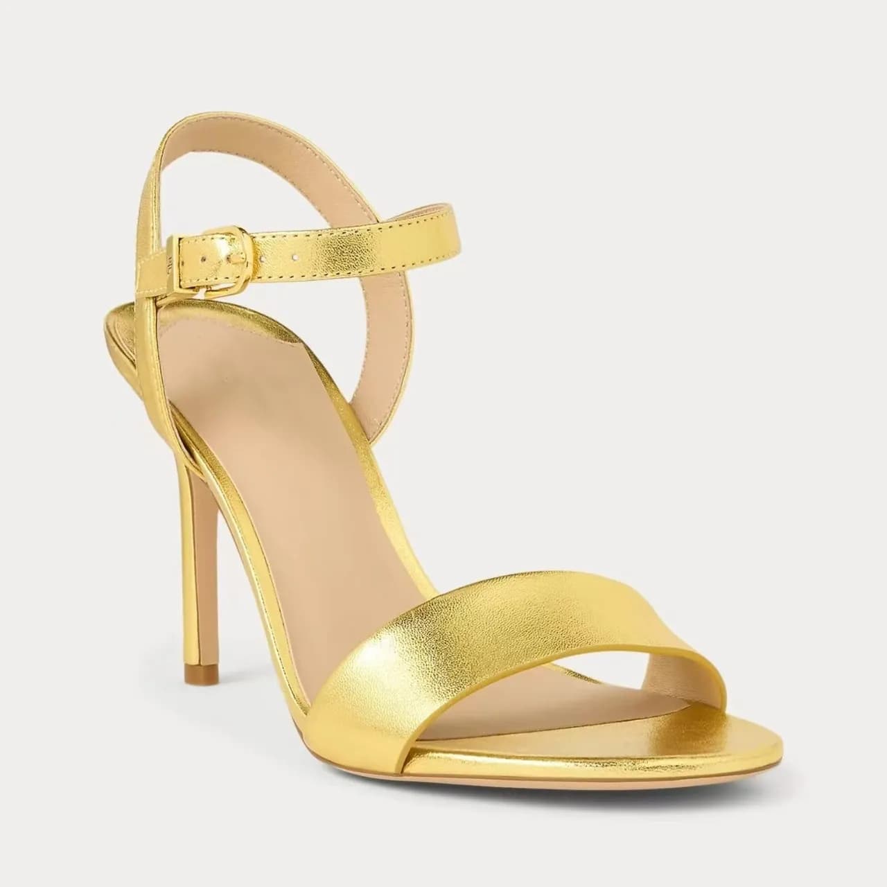 Cinturino in oro Fibbia Tacchi alti Sexy Open Round Toe Sandali a spillo Cena Scarpe da donna di grandi dimensioni Sandali Mujer Verano