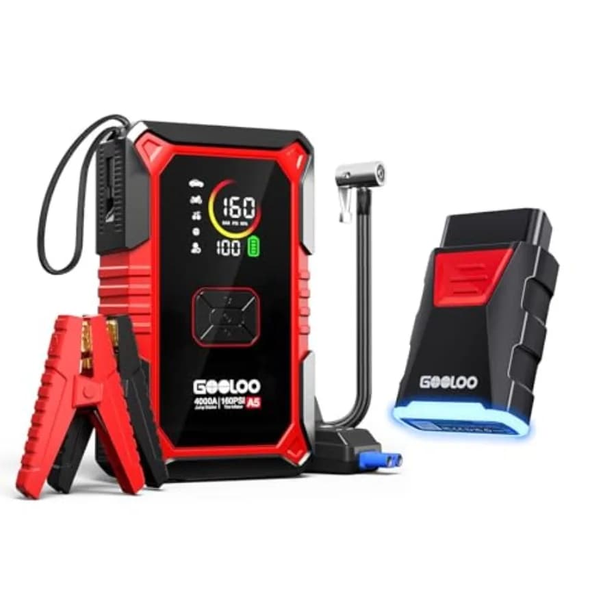 Avviatore di Emergenza A5 con Compressore d'Aria e Scanner Diagnostico OBD2 DEEPSCAN DS200
