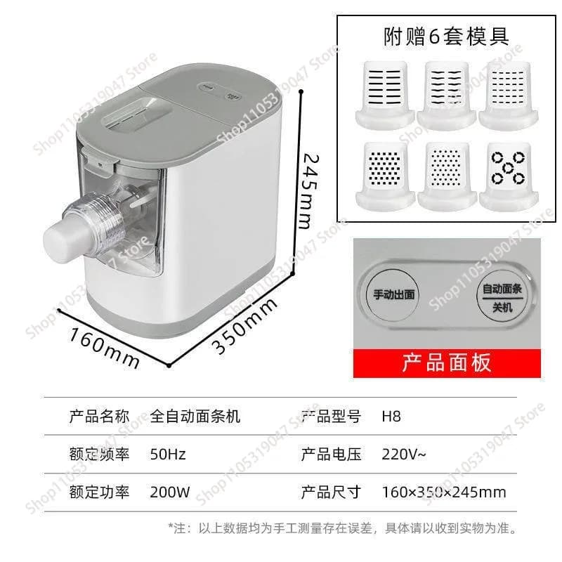 Macchina Elettrica Automatica per Pasta 110V, Multifunzione, con Rullo per Impasto e Funzione per Sfoglie di Ravioli, Varie Forme
