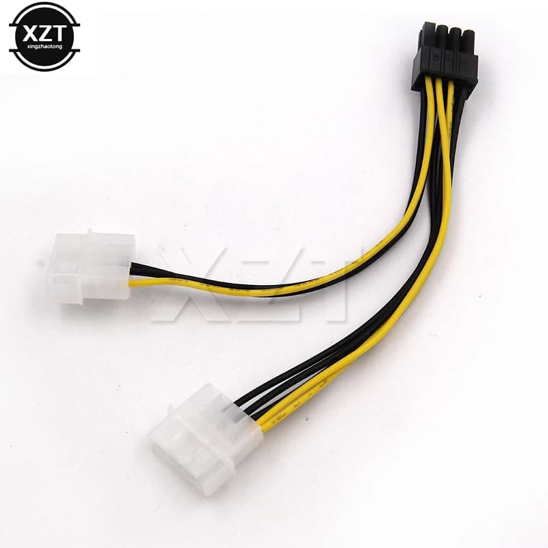 Connettore adattatore cavo di alimentazione scheda video grafica da 8 pin a doppia PCI Express maschio LP4 4 pin Molex IDE PCI-E