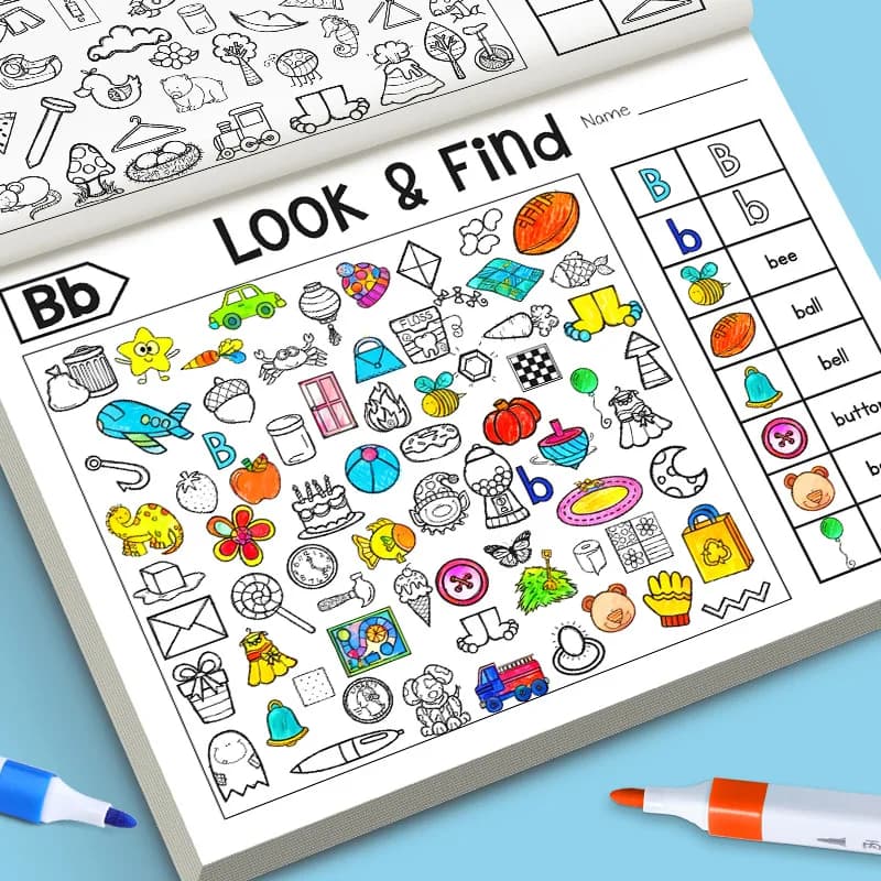 Libro da colorare interattivo per bambini: Trova l'oggetto, divertente libro di disegno e gioco per la pratica della concentrazione e l'educazione precoce