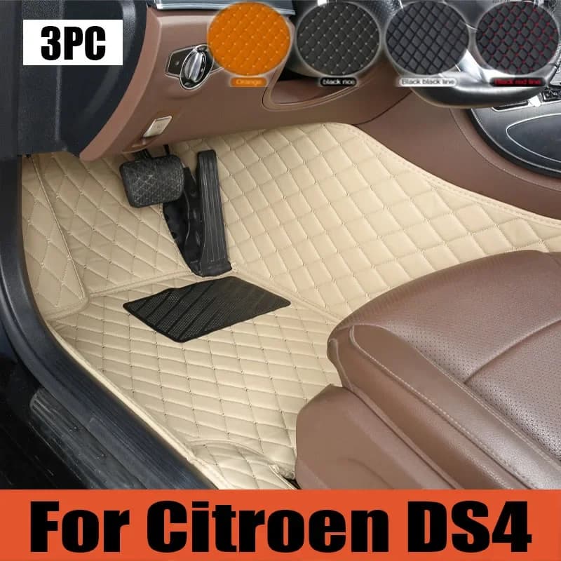 Tappetini per auto per Citroen DS4 DS 4 NX 2010 ~ 2018 Anti Dirty Pad Tappeti durevoli Tappetino in pelle Tappeti impermeabili Tappetino per bagagliaio per auto 2017 0
