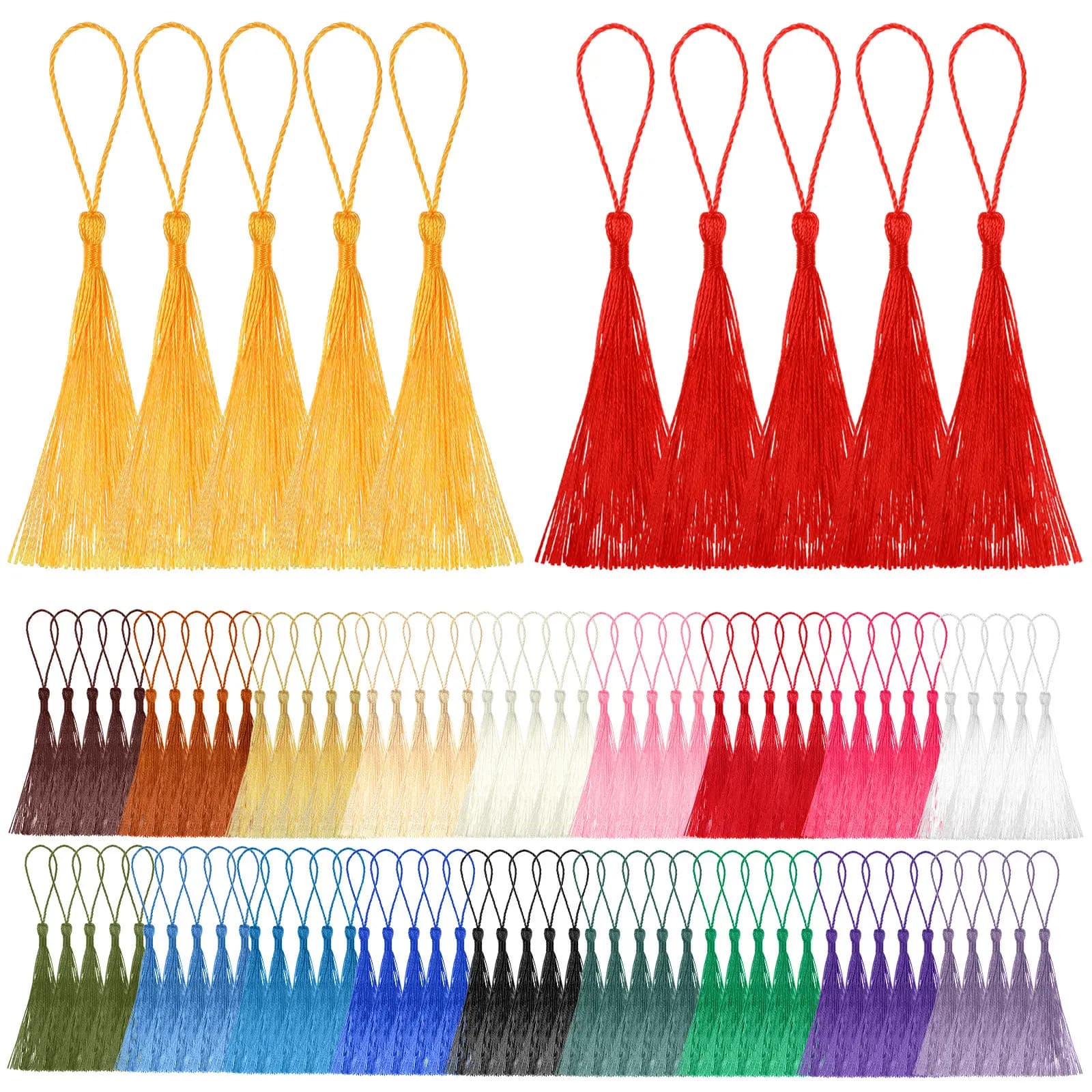 100Pcs Decorative Tassels for Crafts Bookmark Tassels Key Tassel Bulk Craft Supplies Graduation Decoration Handbag Accessory
