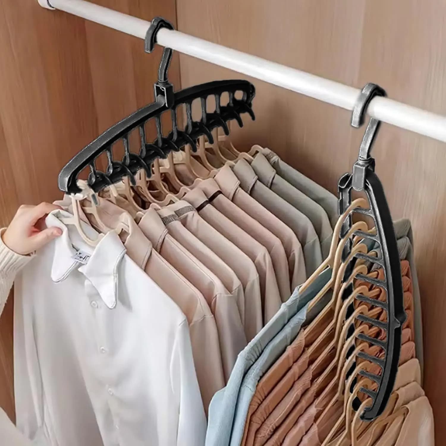 Saving Clothes Hangers Heavy-Duty Plastic Wardrobe nization for Shirts & Sweaters 2PCS Set Essential for College Dorms & Apartments