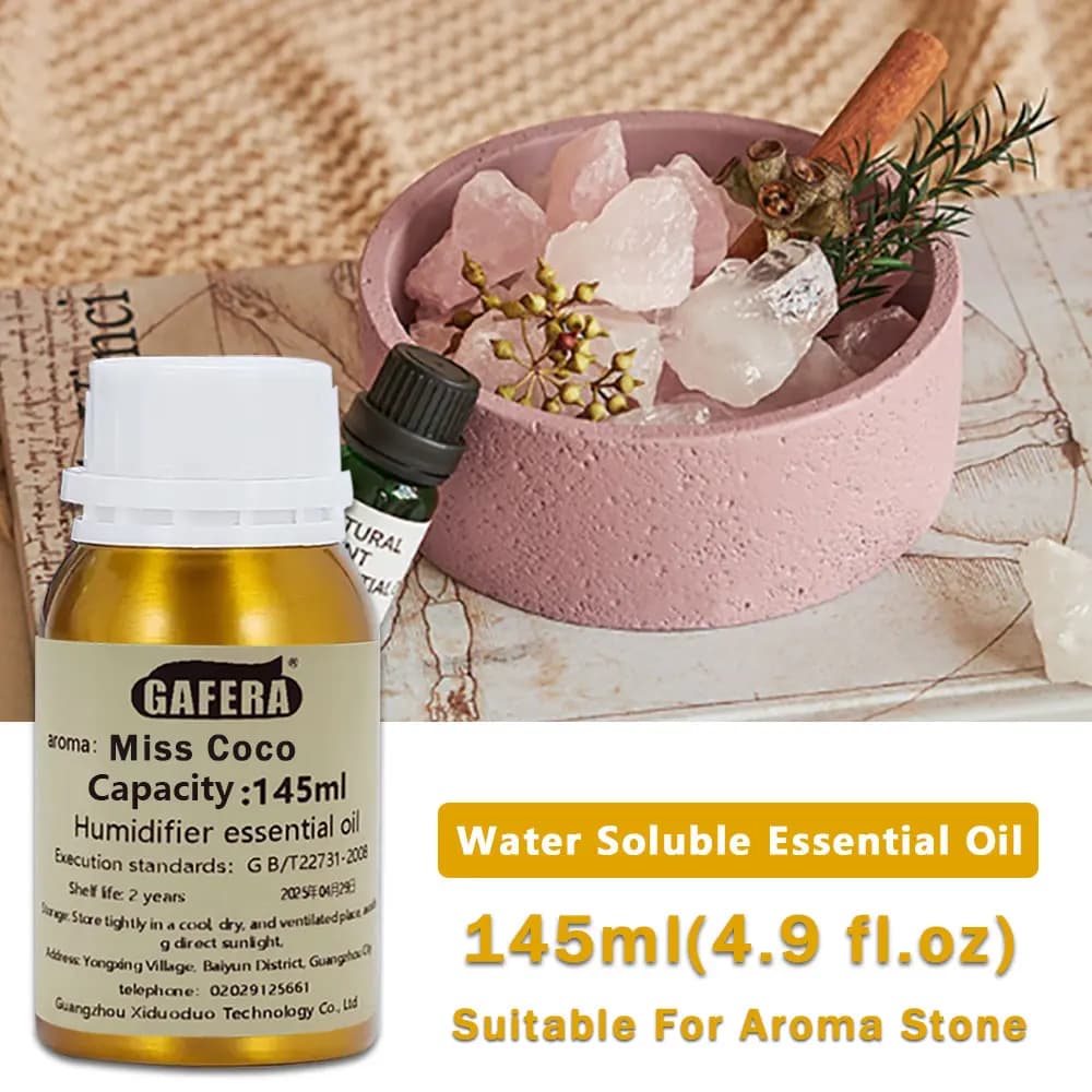 GAFERA 145ml (4.9 fl.oz) Olio Essenziale Miss Coco/Lime Basil e Agrumi/Black Opium - Per Pietre Aromatiche, Umidificatori e Diffusori in Legno