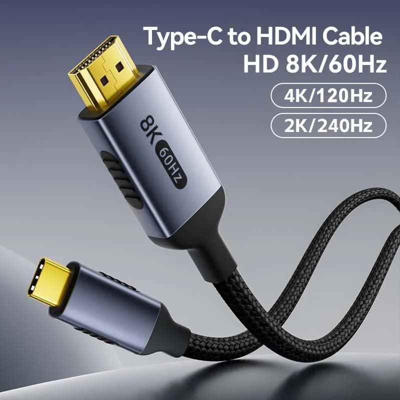 8k@60Hz 8k Type-C to HDTV ACVO 4k@120Hz 48Gbps HDR USB C to HDMI compatible converter adapter for portable TV