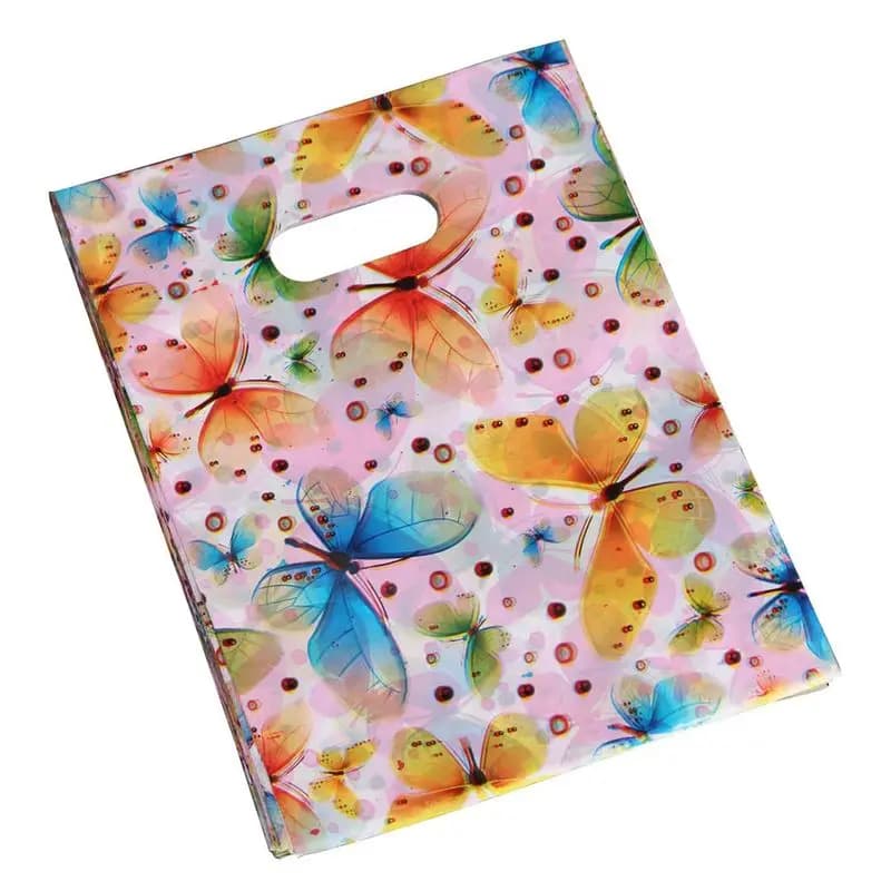 100 pz 15*20cm 20x25cm sacchetto della maniglia di plastica piccoli gioielli sacchetto di imballaggio sacchetti di favore del partito per caramelle biscotto confezione regalo sacchetto di imballaggio