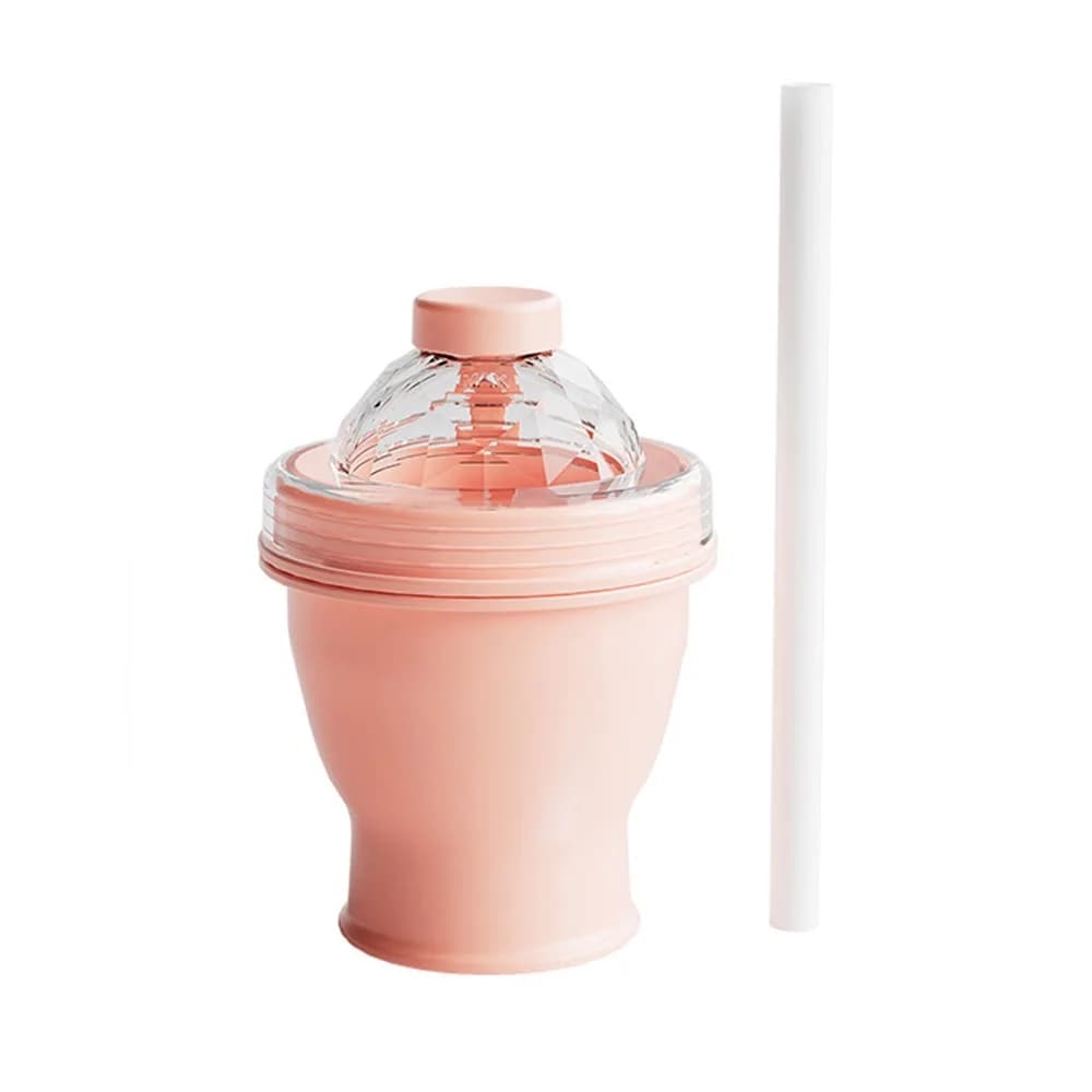 Collapsible 2-in-1 Ice Mold Cup Leak-proof Food Grade Folding Ice Ball Cup BPA-Free with Straw Lid Silicone Ice Ball Maker