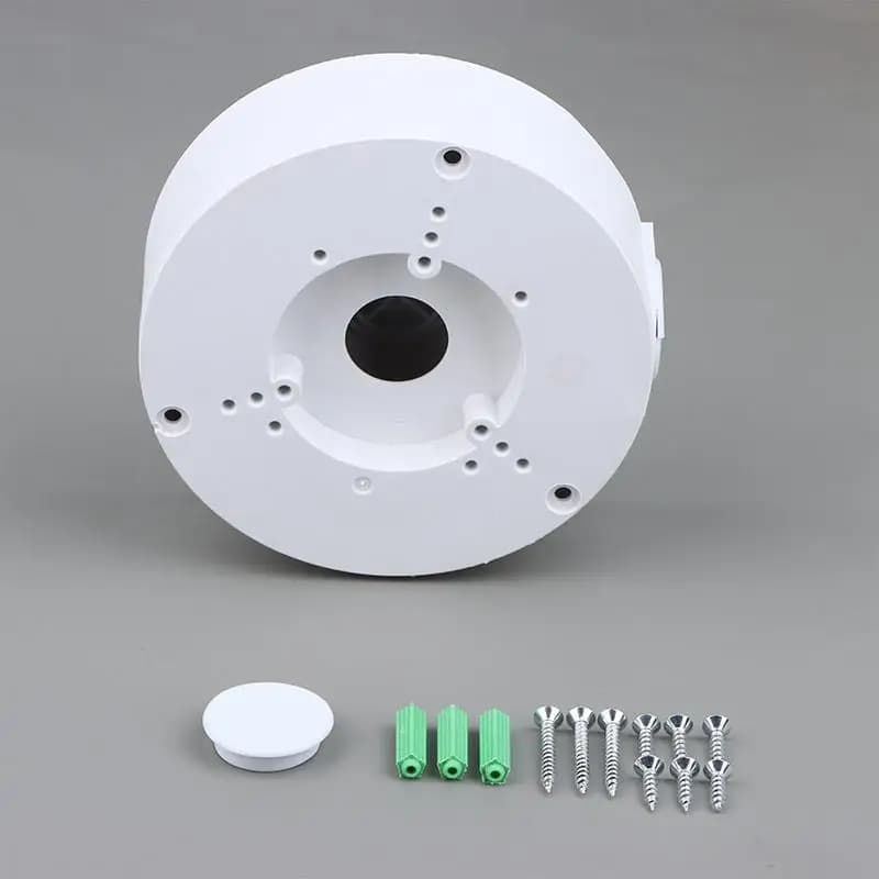 Security Camera Mount Waterproof Junction Box Aluminum Plastic Design IP66 Rated for Outdoor or Garage Installation