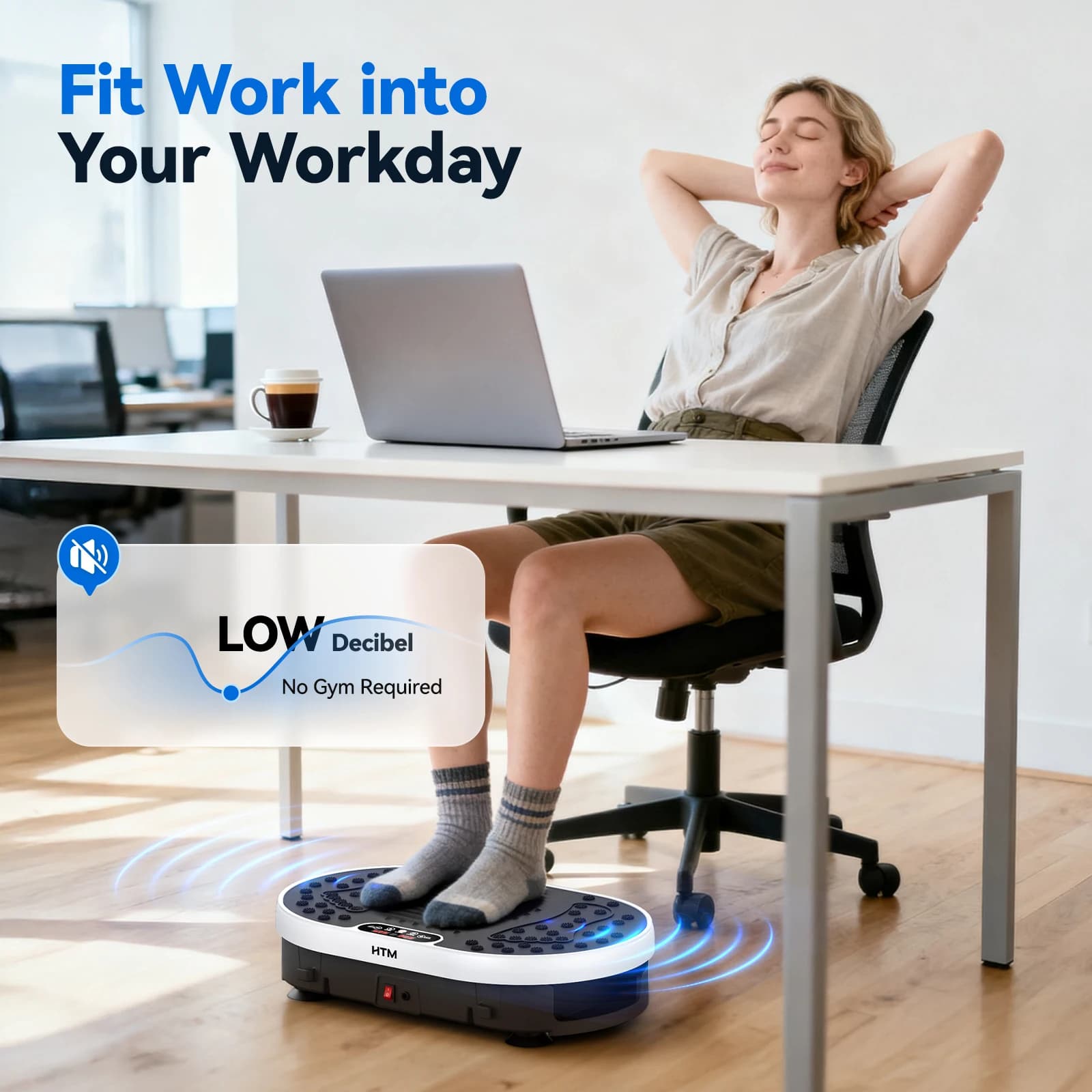 Vibration Plate Exercise Machine Whole Body Workout Power 120 Levels Adjustable Vibrate Fitness Platform Vibration Weight Loss