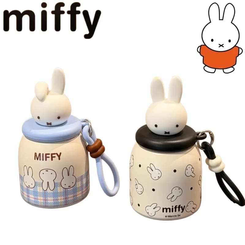 Cartoon Miffy Rabbit Unisex New Cute Creative Pattern Fashion Handheld Portable Small Stainless Steel Insulated Water Bottle