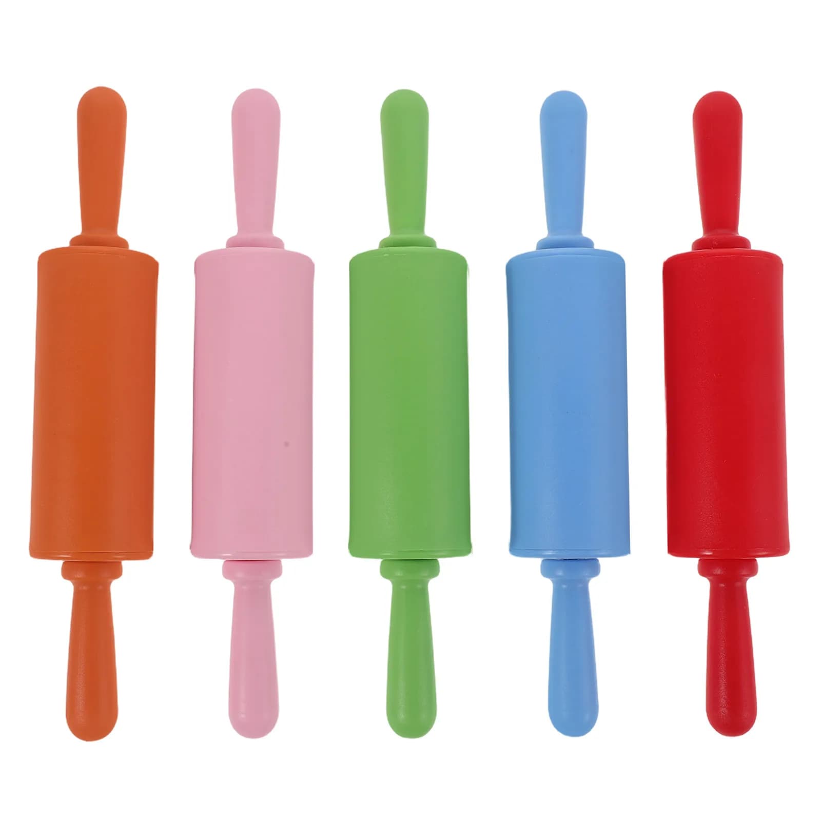 5Pcs Rolling Pin Set 8.65 Inch Plastic Handle Mini Dough Roller for Baking Crafts Kitchen Play Accessories