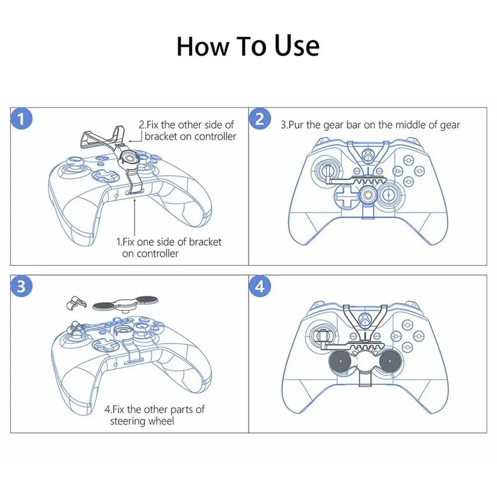 Forniture Volante per giochi da gioco Volante ausiliario per controller per giochi da corsa universale fai-da-te per Xbox One S/X