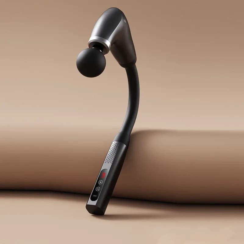 High-Frequency Electric Massage Gun With LCD Screen, Black U-Shaped