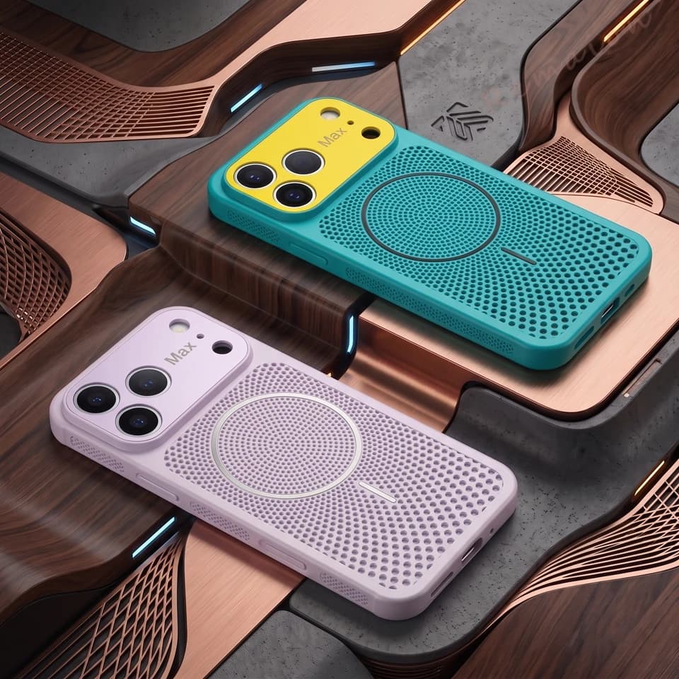 Official Heat dissipation Magnetic Phone Case For iPhone 17 13 14 15 16 17 Pro Max Magsafe Matte Shockproof Protector Cover