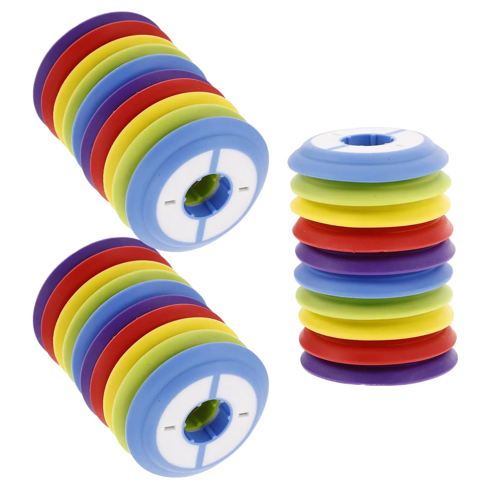 30Pcs Fishing Line Spool Holder Soft Silicone Rubber Organizer Color Coded Anti Tangle Freshwater Saltwater Fishing Line Storage