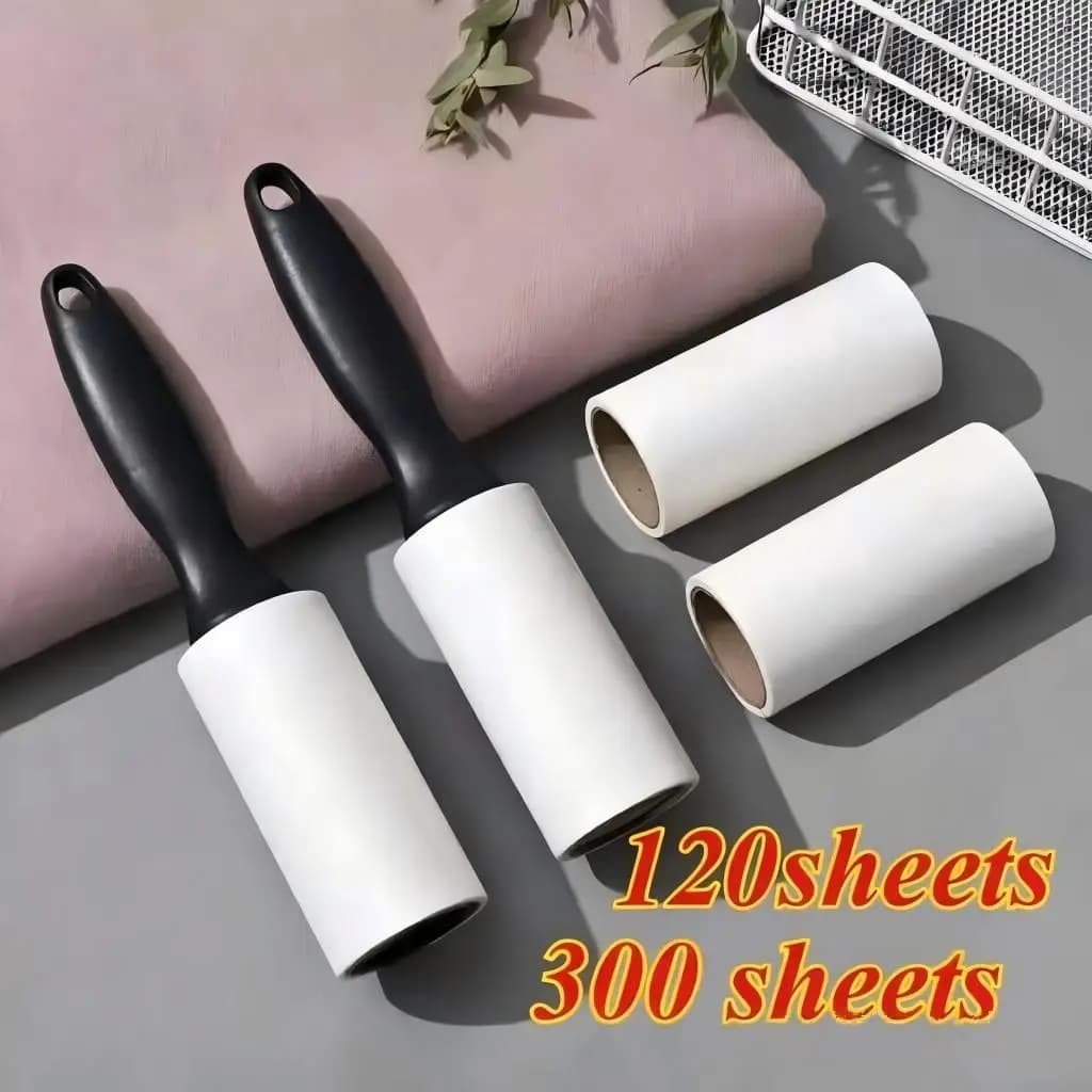 120/300 Sheets Disposable Tear Sticky Roller, Multi-purpose Pet Cat Dog Hair Remover Household Dust Removal Cleaning Brush Tool
