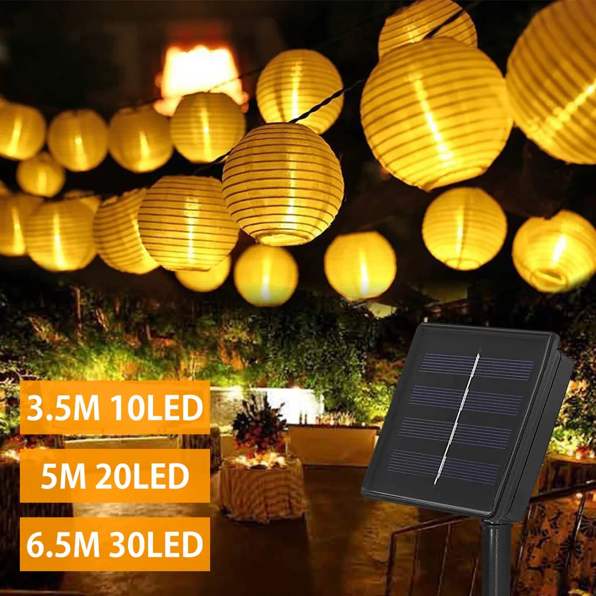 Luci Solari a LED per Esterni, Ghirlanda Luminosa da Giardino, Luci Fatate a Energia Solare, Decorazione Luminosa per Natale, Matrimoni e Feste