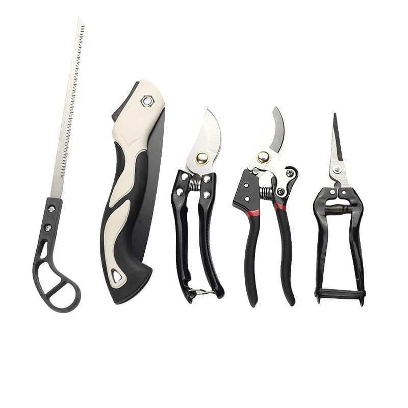 5-Piece Garden Tool Set Home Planting Kit with Pruning Shears Folding Saw – Heavy-Duty Gardening Hand Tools Box for Trimming