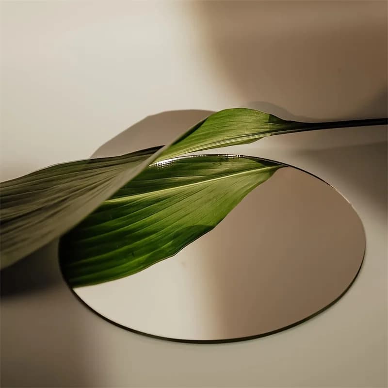 Beautiful 5PCS 30CM Acrylic Sticker Tray Silvery Mirror Surface Floral Candle Decorative Tray Tabletop Party Wedding Decor 1MM