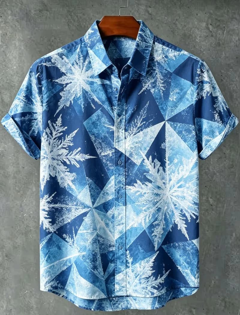Niche Creative Printed Summer Men's Fashion Comfortable Commuting Vacation Quick Drying Shirt Short Sleeve