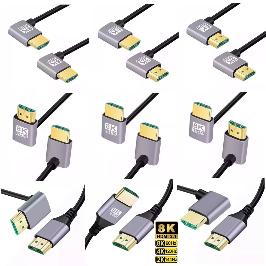 5m 3m 1m HDMI 2.1V cable from 90 degrees 8K120Hz 48Gbps EARC ARC HDCP Ultra HDR for HD TV Portable PS4 PS5 Adapter Hdmi