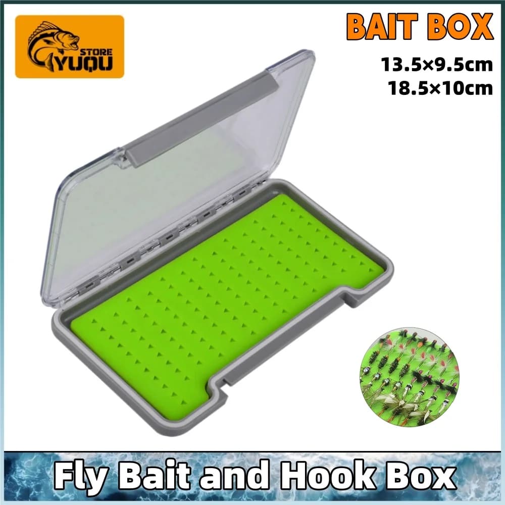 Fishing helmets and hooks box, trout flies holder, nymphs and midge, ultra-thin transparent container for fishing gear