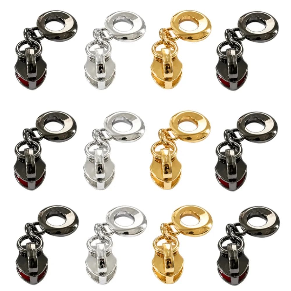 5/200Pcs 5# Ligh tGold Zipper Slider For Nylon Zips Bag Jacket Zip Pull Clothes Sewing Zippers Repair Kit Garment Accessories