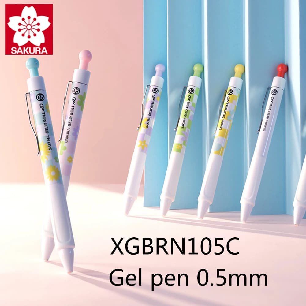1pc Japan Sakura XGBRN105C Needle Gel Pen 0.5mm Student Exam Smooth Fast Drying Kawaii Stationery Back To School Cute Pen