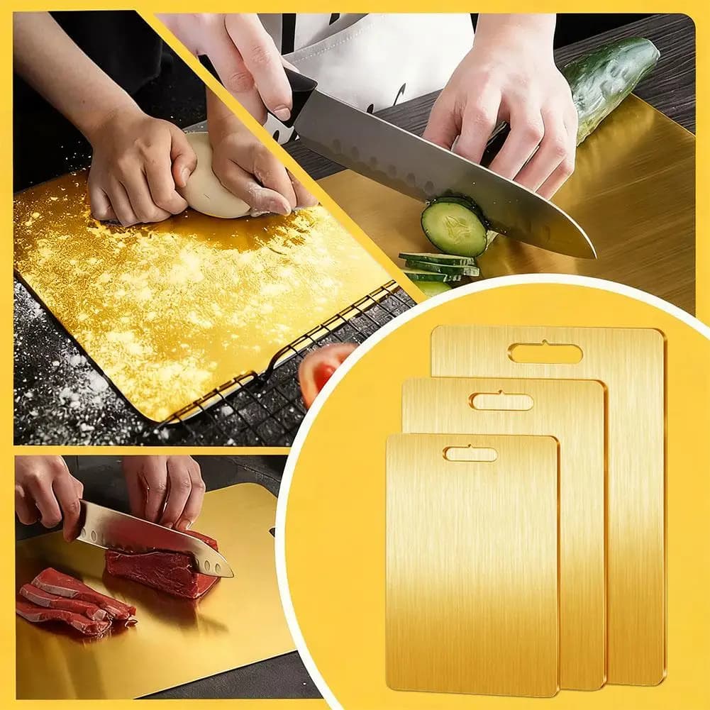 Tagliere in acciaio inossidabile dorato Tagliere antimicrobico per impastare da cucina addensato su due lati