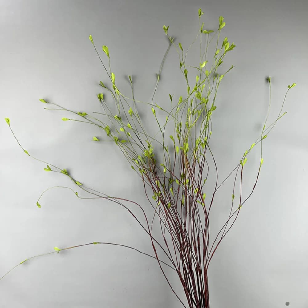 Ramo di Salice Artificiale da 130cm, Foglie Verdi Simulate Realistiche Fatte a Mano, Decorazione da Scrivania per Ufficio